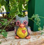Whimsical Green Owl Incense Burner