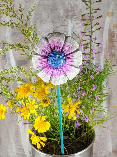 Ceramic Garden Flowers, Handmade Yard Art picture