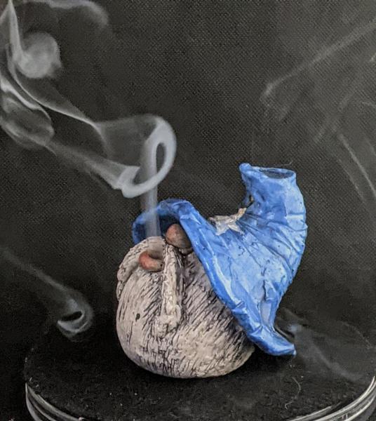 Smoking Blue Wizard Head