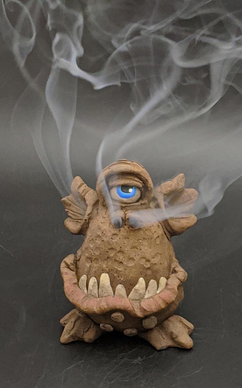 Sharp Teeth Cyclops Mini Monster Incense Burner picture