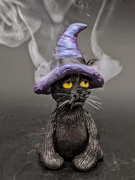 Black Cat with Purple Witch Hat picture