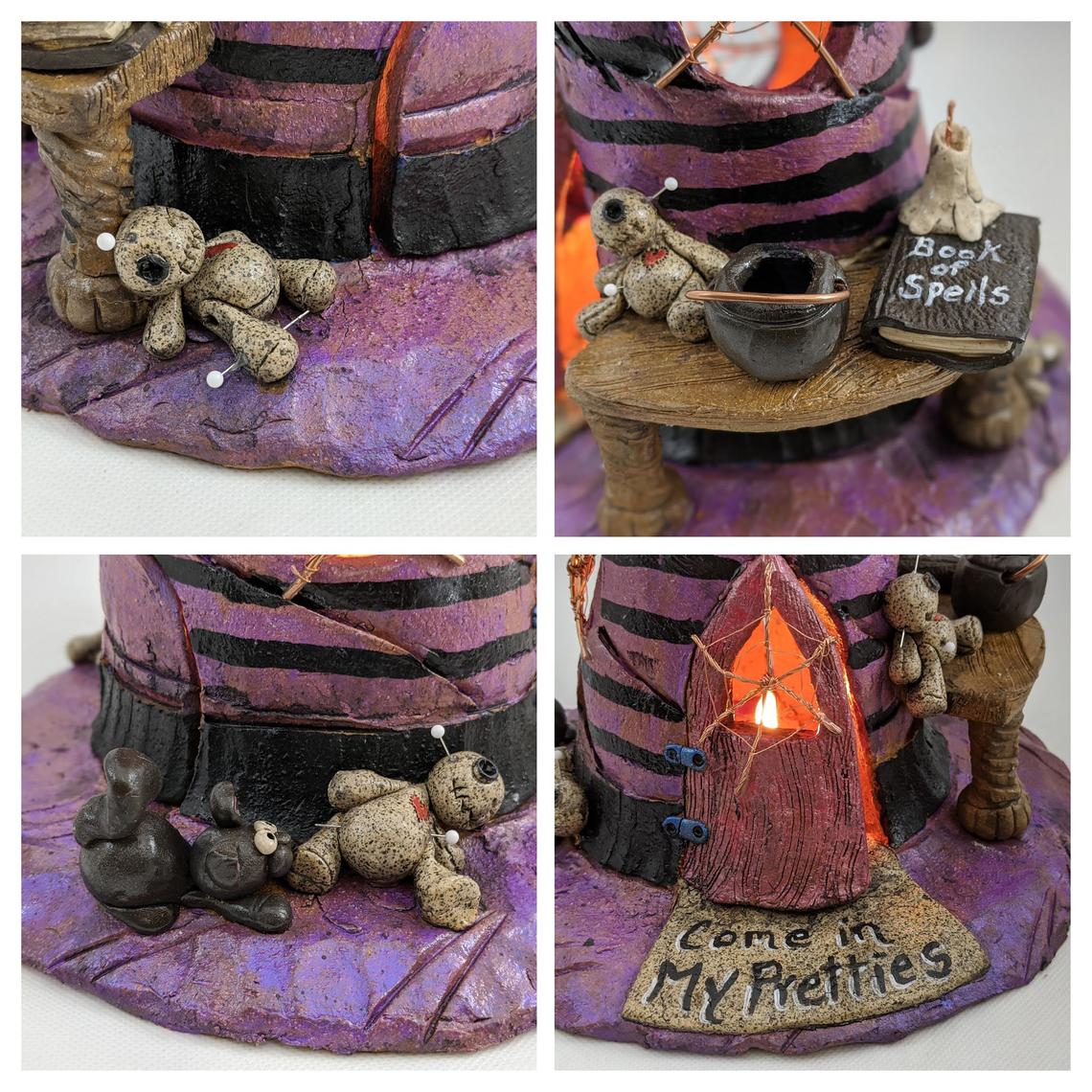 Handmade Ceramic Witch Hat, Incense Burner, Tealight Holder, Backflow Cones picture