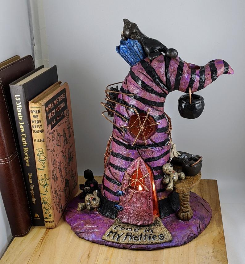 Handmade Ceramic Witch Hat, Incense Burner, Tealight Holder, Backflow Cones picture