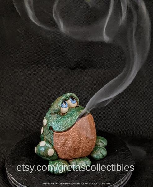 Whimsical Green Frog Incense Burner