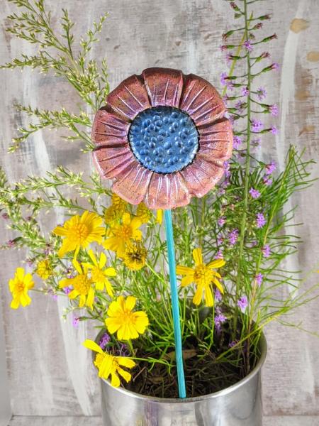 Ceramic Garden Flowers, Handmade Yard Art picture