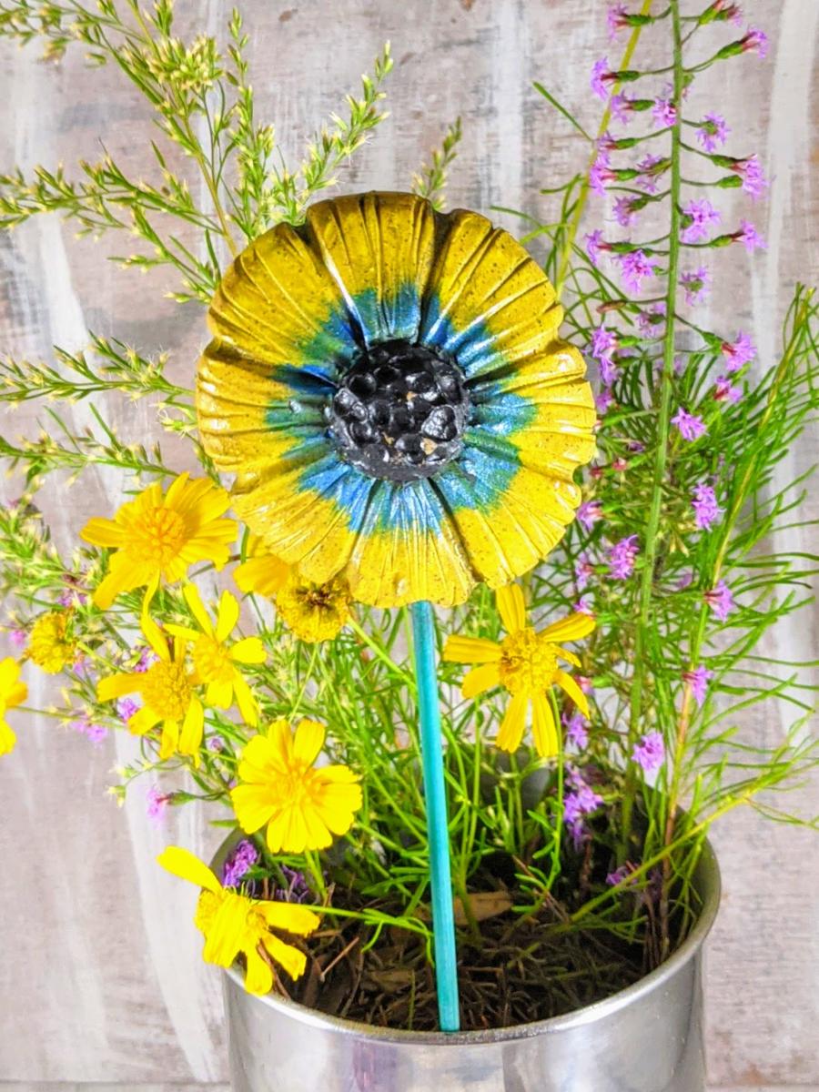 Ceramic Garden Flowers, Handmade Yard Art picture