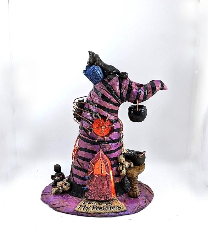 Handmade Ceramic Witch Hat, Incense Burner, Tealight Holder, Backflow Cones picture