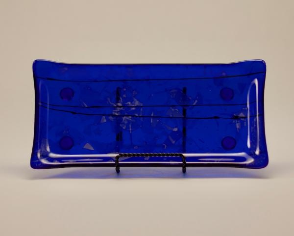 Cobalt Confetti Rectangle Tray