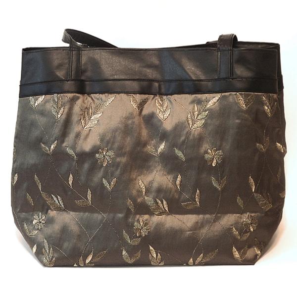 Large African Handbag with Inner Pockets, Golden Garden African Shoulder Bag picture