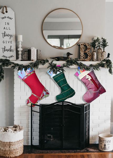 Christmas Stocking - Holiday Gems Elegant African Print Indoor/Outdoor Christmas Decoration picture