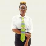 Green and Blue African Print Necktie - Made with Authentic African Fabric