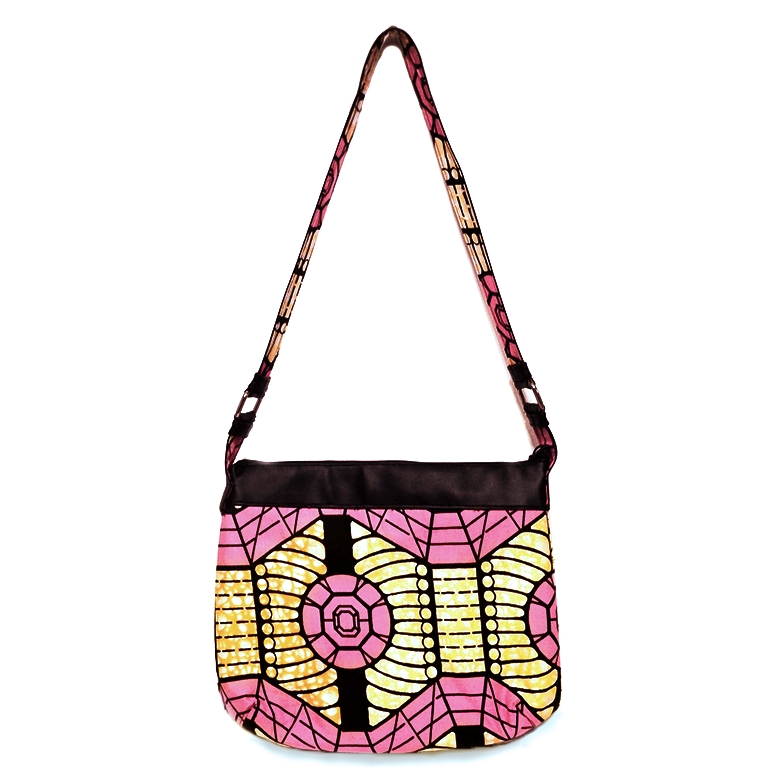 African Handbag, Pink Lemonade African Print Shoulder Bag picture