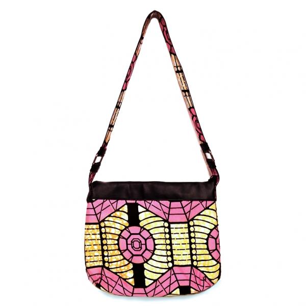 African Handbag, Pink Lemonade African Print Shoulder Bag picture