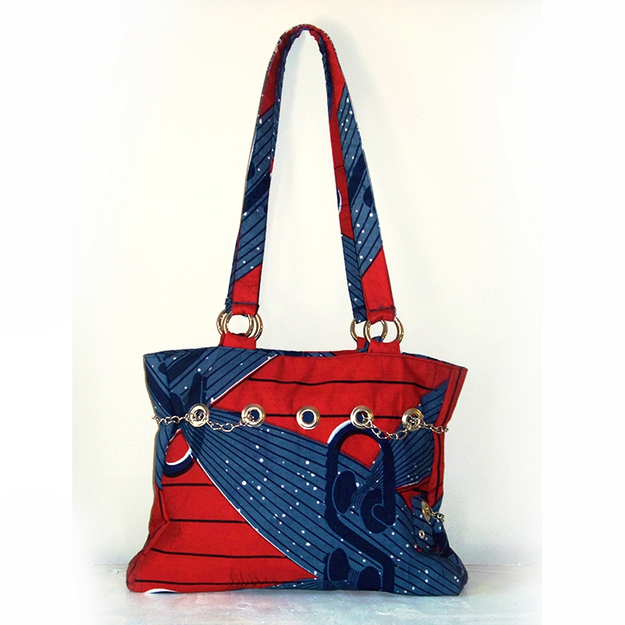 African Fashion Tote Bag with Inner Pockets, African Print Music Bag picture