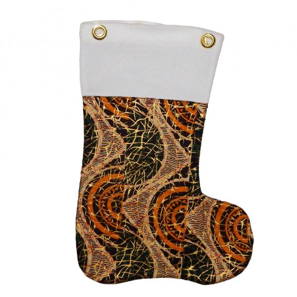 Large Christmas Stocking - Holiday Web African Print Indoor/Outdoor Christmas Decoration picture