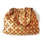 Large African Fashion Tote Bag with Inner Pockets and Coin Purse, Autumn African Print Fabric Tote