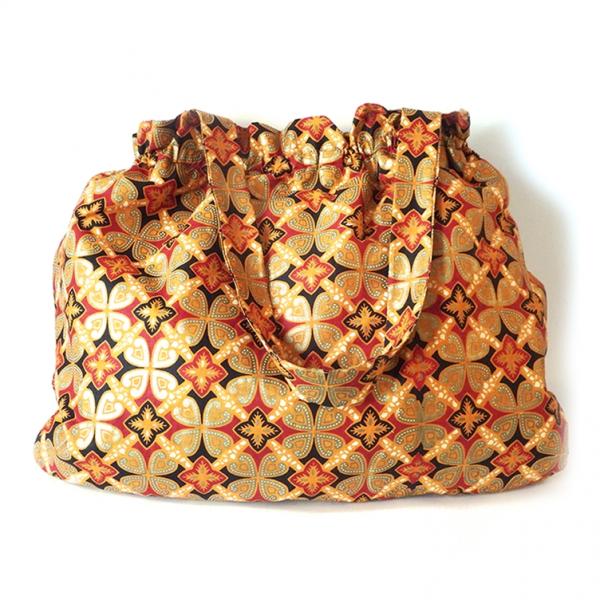 Large African Fashion Tote Bag with Inner Pockets and Coin Purse, Autumn African Print Fabric Tote picture