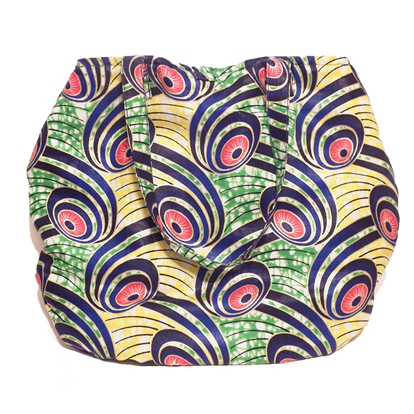 Large African Fashion Tote Bag, Peacock Fabric, African Shoulder Bag picture