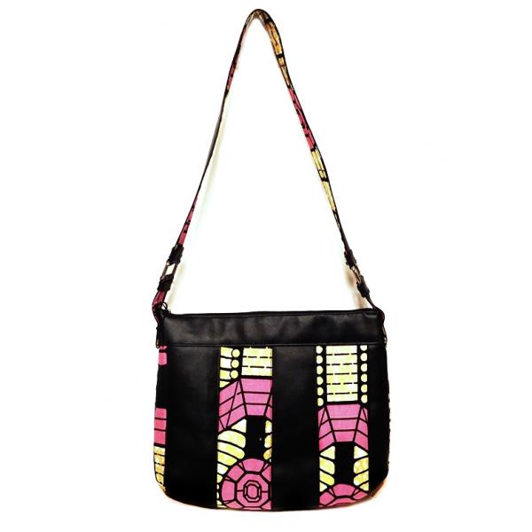 African Handbag, Pink Lemonade African Print Shoulder Bag picture