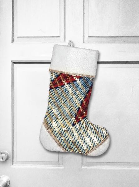 Wish Upon the Stars African Wax Print Christmas Stocking picture