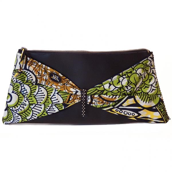 African Fashion Clutch Handbag with Inner Pocket, Butterfly Bow Tie African Print picture