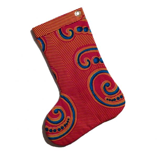 Large Christmas Stocking - School Girl African Print Indoor/Outdoor Christmas Decoration picture