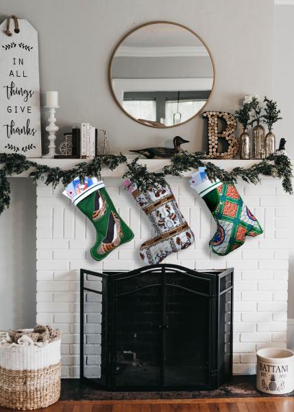 Large Christmas Stocking - Two-Step African Print Indoor/Outdoor Christmas Decoration picture