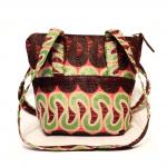 African Handbag with Inner Pockets, Winding Seeds African Print