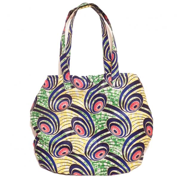 Large African Fashion Tote Bag, Peacock Fabric, African Shoulder Bag picture