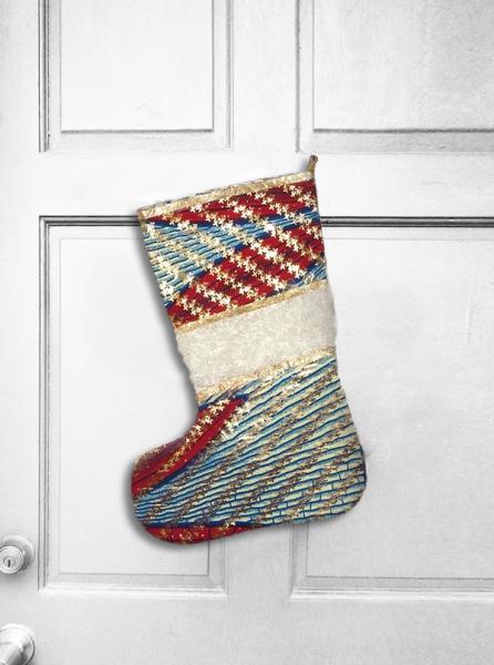 Starry Express African Wax Print Christmas Stocking picture