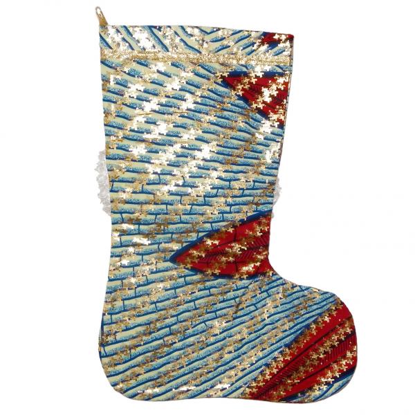 Starry Express African Wax Print Christmas Stocking picture