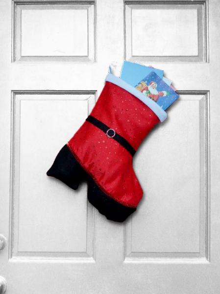 Christmas Stocking - Mrs. Claus Boot-Shaped Indoor/Outdoor Christmas Decoration picture