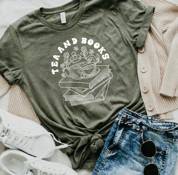 Tea and Book Short Sleeve T-Shirt