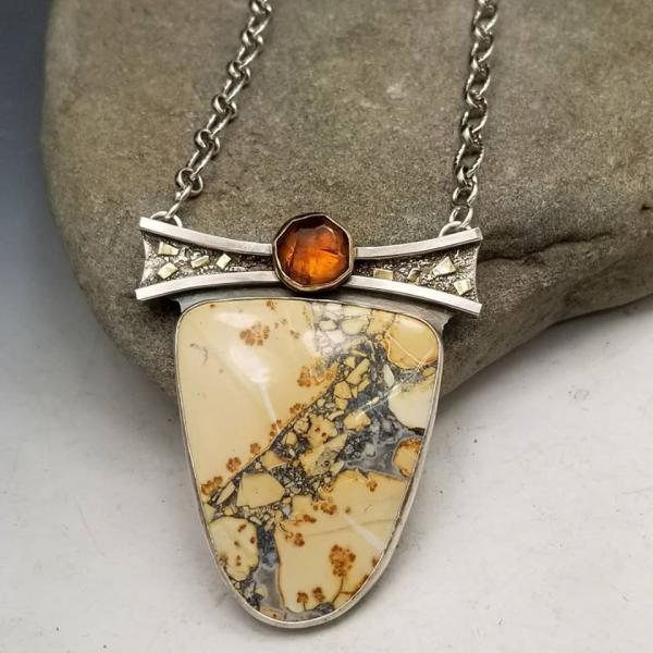 Maligano Jasper Necklace Sterling Silver and 14k picture