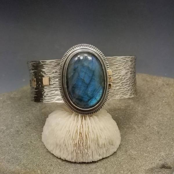 Labradorite Cuff in Sterling Silver and 14k picture