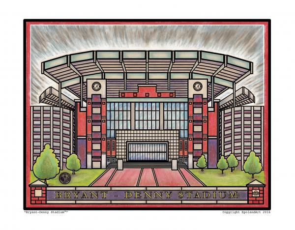 Bryant Denny Stadium 8x10” fine art print officially licensed