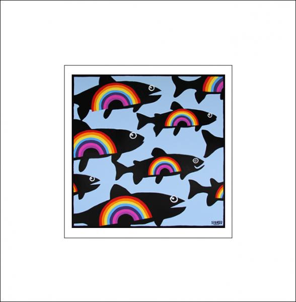 Rainbow Trout - 18" x 18" SIGNED Print
