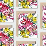 Wildflower Bouquet: Set of 8 Notecards, Kraft Envelopes + Stickers