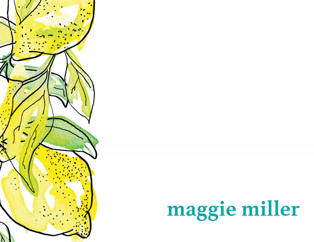 PERSONALIZED Lemony Lemon Notecards + Address Labels picture