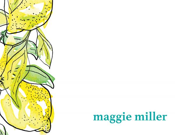 PERSONALIZED Lemony Lemon Notecards + Address Labels picture