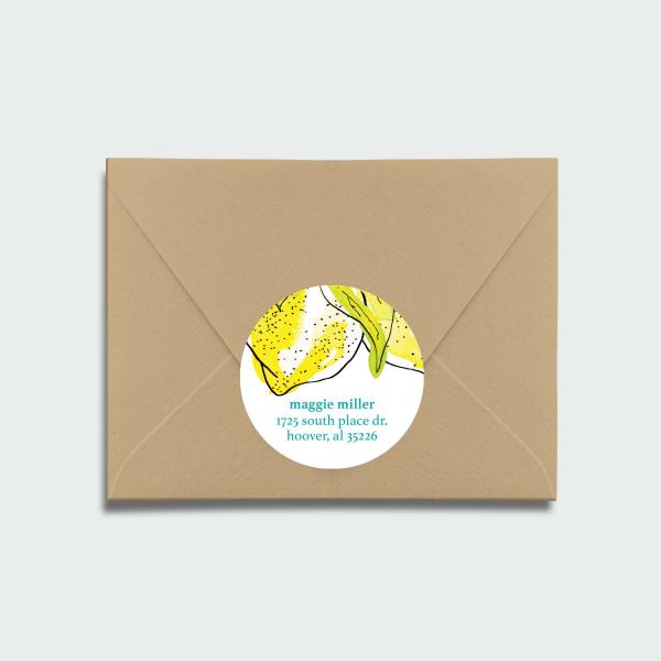 PERSONALIZED Lemony Lemon Notecards + Address Labels picture