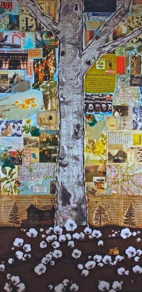 Cotton Tree Collage 36” x 72” picture