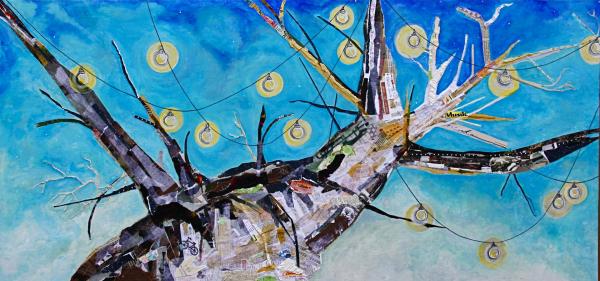 Light Tree Collage 30” x 60” picture