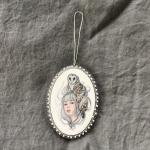 Tangled Hair Oval Owl Ornament