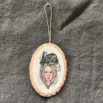 Tangled Hair Oval Rabbit Ornament