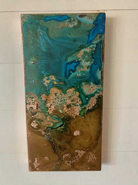 Fabricated Hanging Copper Panel w Patina picture