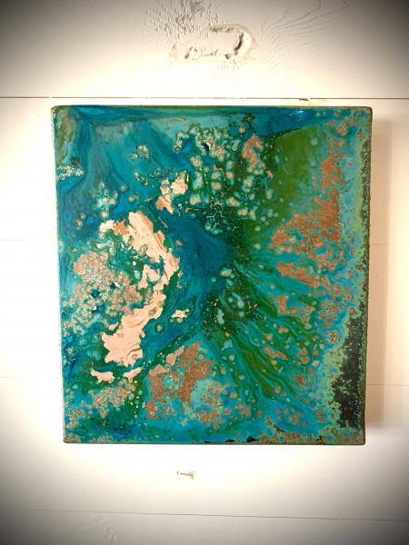 Fabricated Hanging Copper Panel w Patina picture