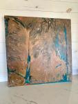 Fabricated Hanging Copper Panel w Patina