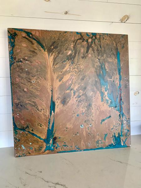 Fabricated Hanging Copper Panel w Patina picture