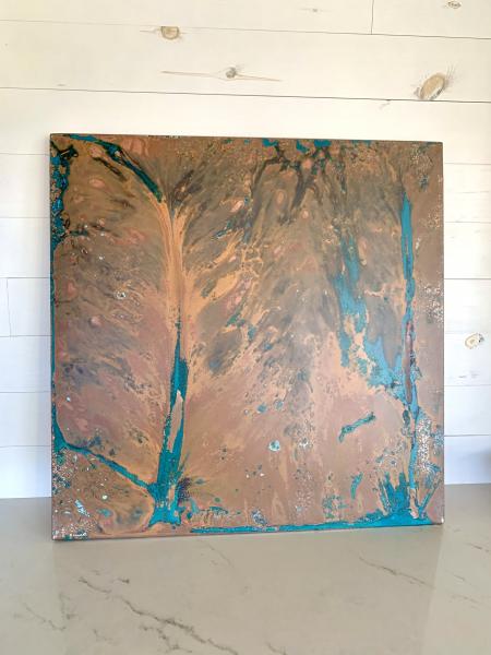 Fabricated Hanging Copper Panel w Patina picture